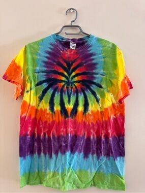 Gildan Multicolor Tie-Dye Tee with Radiant Stripes